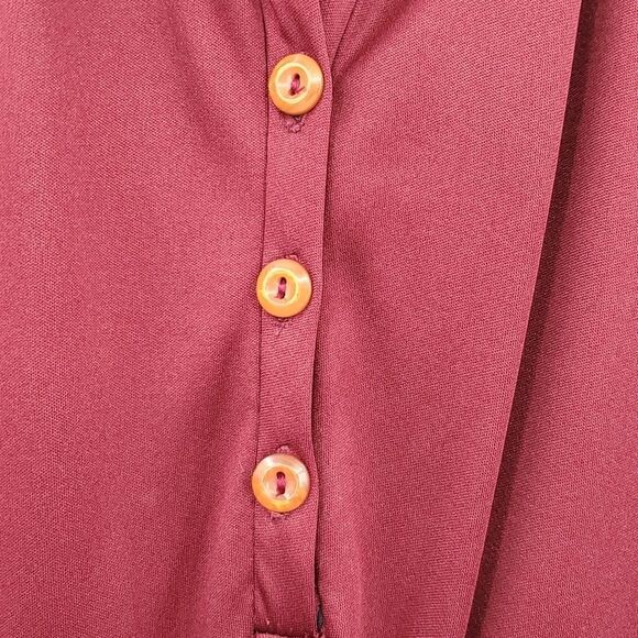 Chipper 70s 80s Long Sleeve Dress Button up Front and Drawstring Waist Vintage - Picture 15 of 16